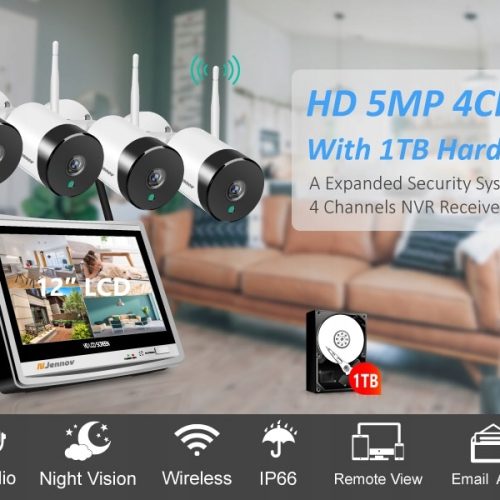 ZESTAW KAMER WIFI 5MPX + REJESTRATOR LCD +DYSK 1TB