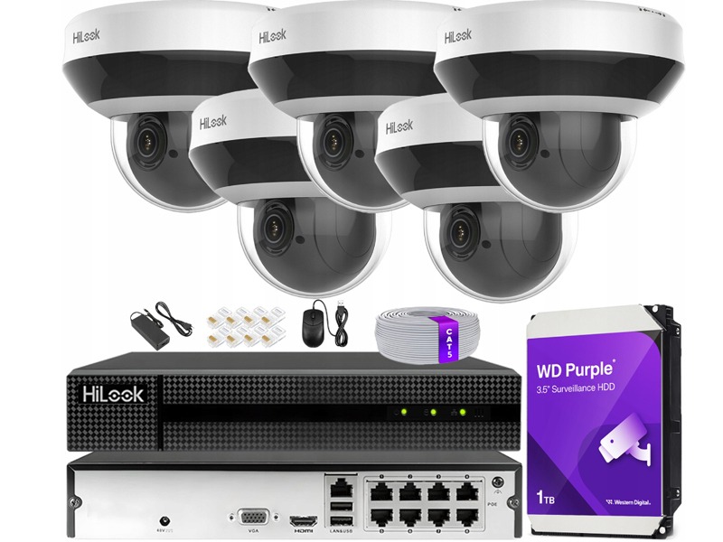 Zestaw monitoringu dom kamera IP 5x PTZ-C4MP 4MPx IR 20 m obrotowa