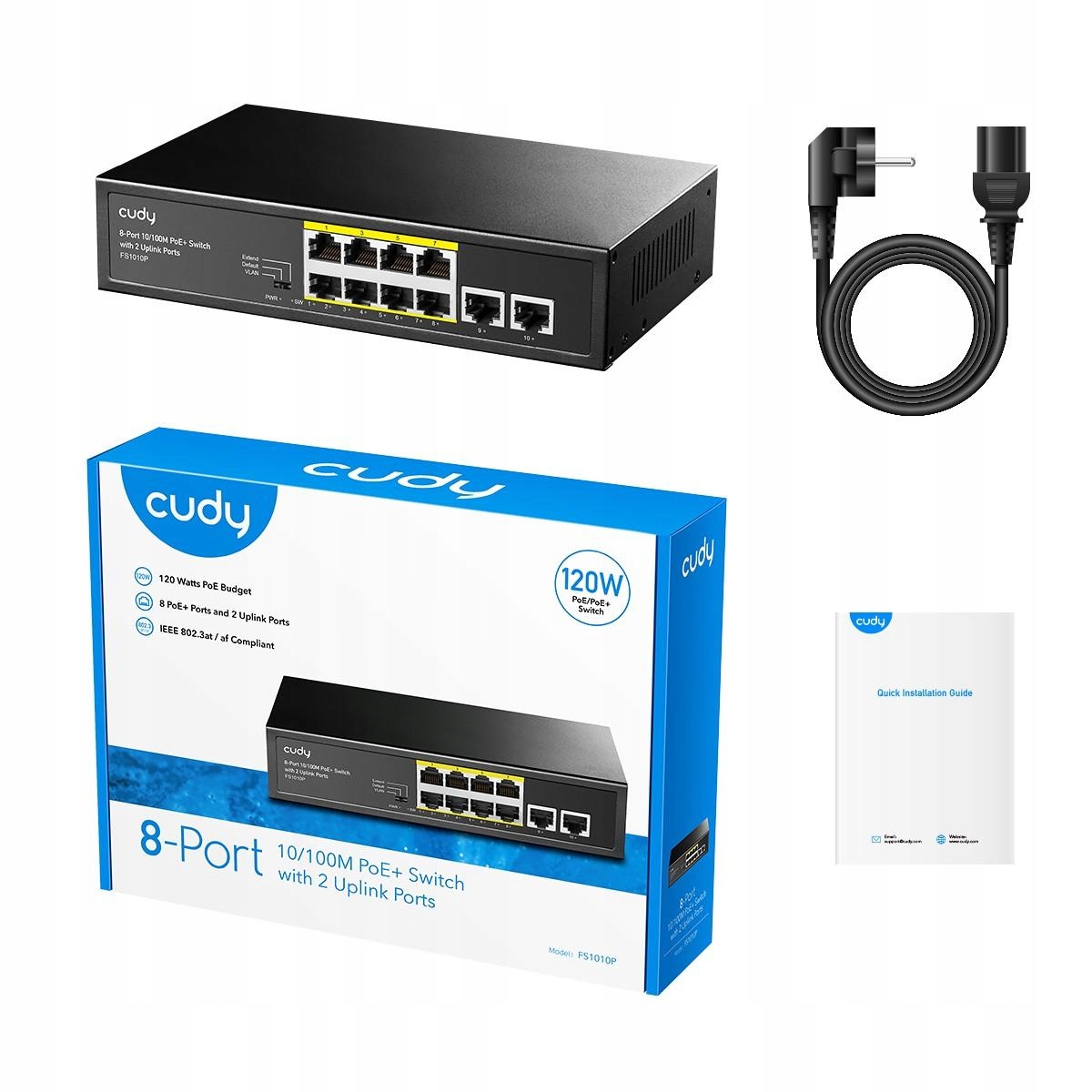 Cudy Przełącznik FS1010P 8xFE PoE+ 120W - obrazek 3