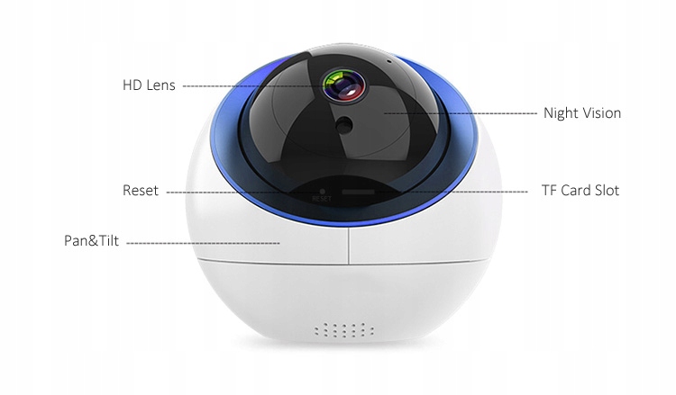 kamera WIFI obrotowa p2p 2MPX Monitoring Tuya - obrazek 9
