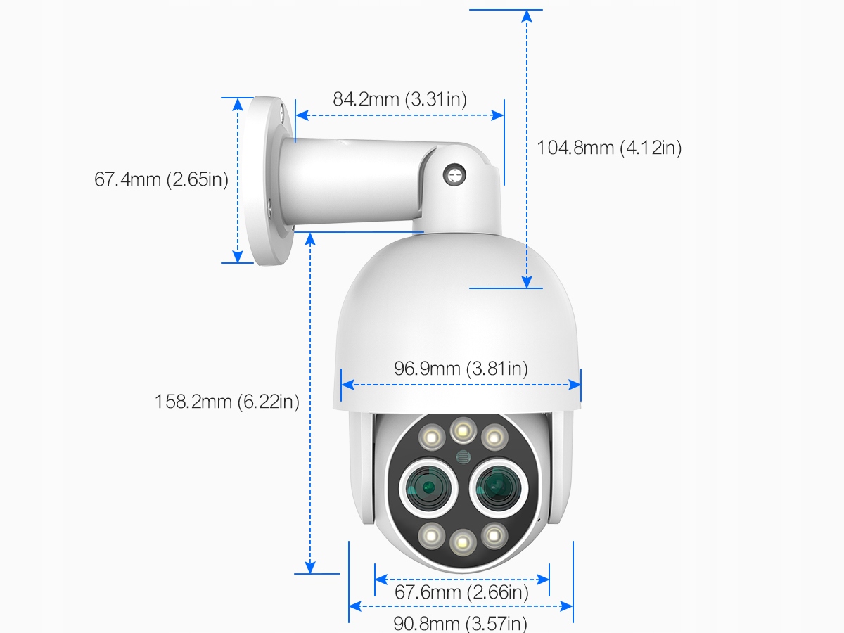 KAMERA ZEWNĘTRZNA POE IP OBROTOWA 8MPX POE DWA OBIEKTYWY 130Stopni - obrazek 2