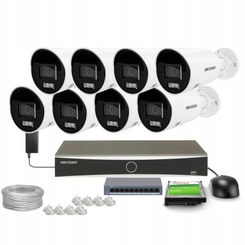 Zestaw monitoringu dom kamera IP 8x DS-2CD2083G2-L...