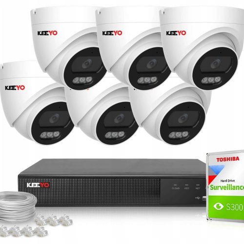 Zestaw do monitoringu IP KEEYO 6x LV-V-IP4M25DF-B ...