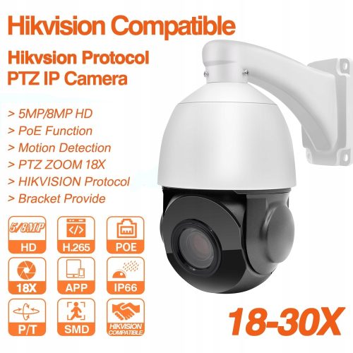 Kamera Obrotowa IP sieciowa 4K 8MPX IR100m 30xZoom Slot mSD 128GB Audio