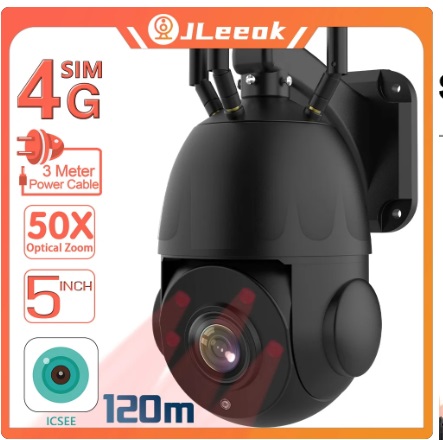 metalowa kamera 4G SIM 50X Zoom optyczny IR120m