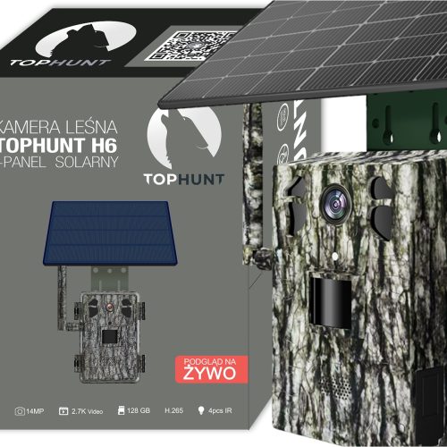 Kamera Leśna Fotopułapka Solarna TOPHUNT 2.7K 4G LTE SOLAR PODGLĄD na ŻYWO
