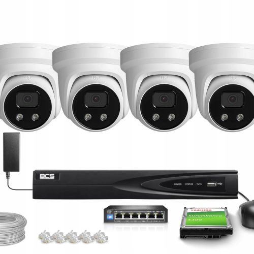 Zestaw monitoringu domu firmy kamery 4x BCS-V-EIP2...