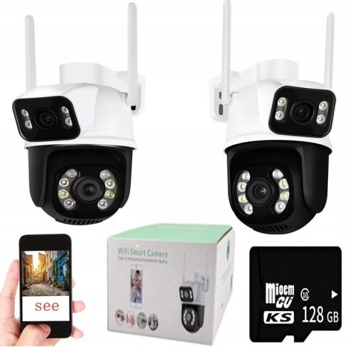 Kamera IP zewnętrzna O-KAM PODWÓJNY OBIEKTYW DWIE KAMERY PODCZERWIEŃ 8MPX