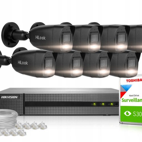 Zestaw do monitoringu HiLook NVR-8CH-4MP/8P + (x8)...