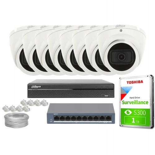 Zestaw monitoringu dom firma kamera IP 8x IPC-HDW1...