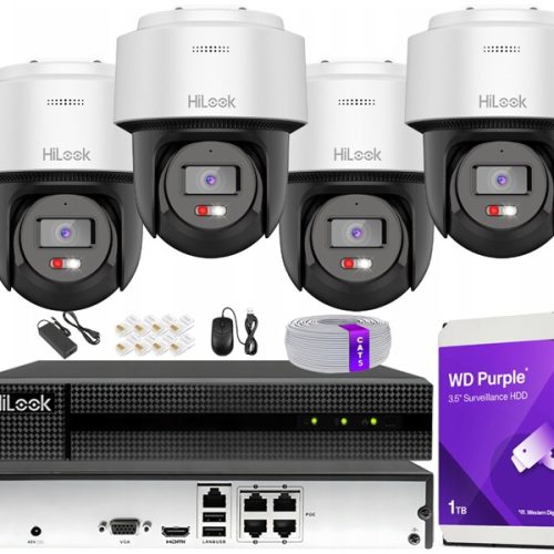Zestaw monitoringu dom kamera IP 4x PTZ-N4MP-P 4MP...