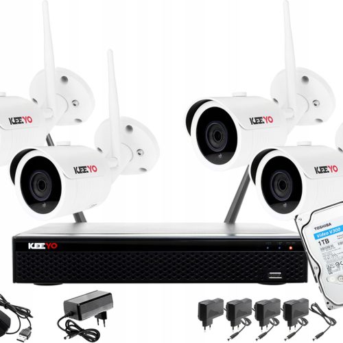 Zestaw do monitoringu KEEYO LV-NVR8W-IV+LV-IP24W-I...