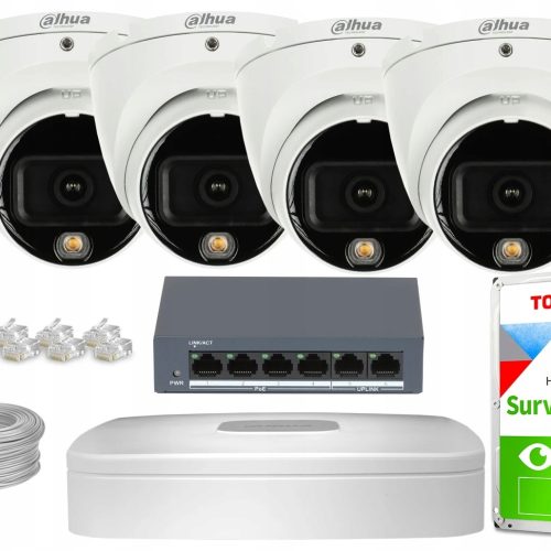 Zestaw do monitoringu IP DAHUA 4x IPC-HDW1639T-A-I...