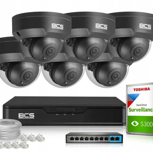 Zestaw monitoringu domu firmy kamera IP 6x BCS-P-D...
