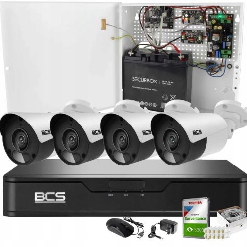Zestaw monitoringu domu 4x BCS-P-TIP14FSR5 4MPx mi...