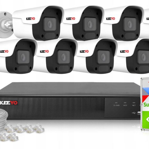 Zestaw do monitoringu IP KEEYO 8x LV-V-IP4M25TF-B ...