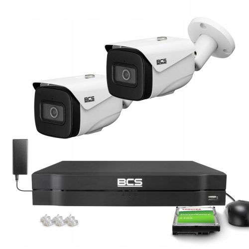 Zestaw monitoringu dom firma kamery IP 2x BCS-L-TI...