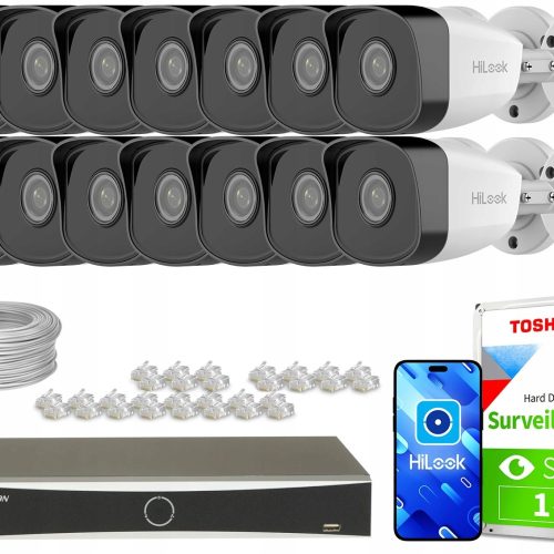 Zestaw monitoringu dom firma kamera 14x IPCAM-B2 F...