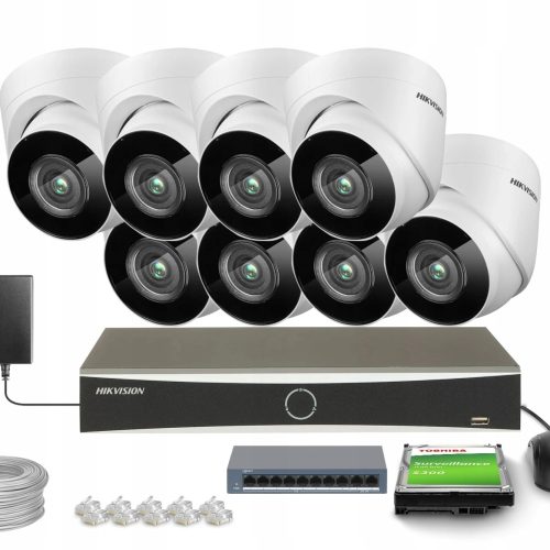 Zestaw do monitoringu dom firma kamera 8x DS-2CD13...