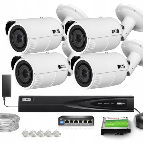 Zestaw monitoringu dom firma kamera 4x BCS-V-TIP44...