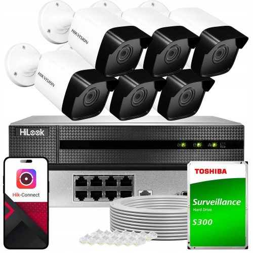 Zestaw do monitoringu dom IP 6x IPCAM-B4/DS-2CD104...