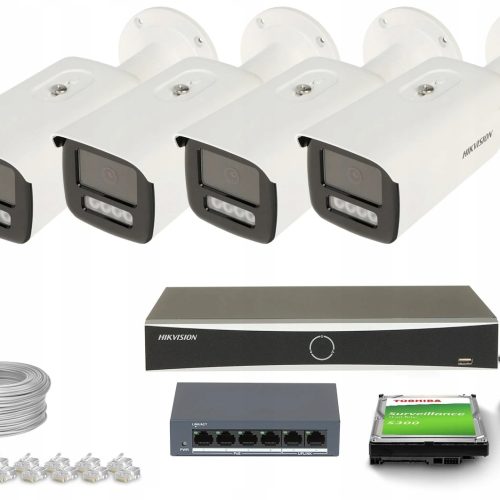 Zestaw monitoringu dom kamera IP 4x DS-2CD2T43G2-2...