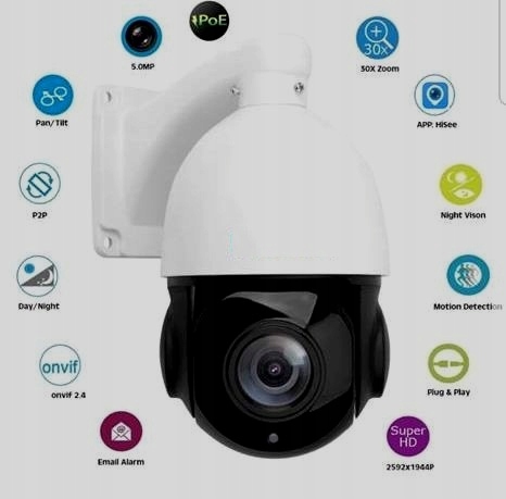 Kamera Obrotowa IP sieciowa 5MPX IR180m 22x ZOOM