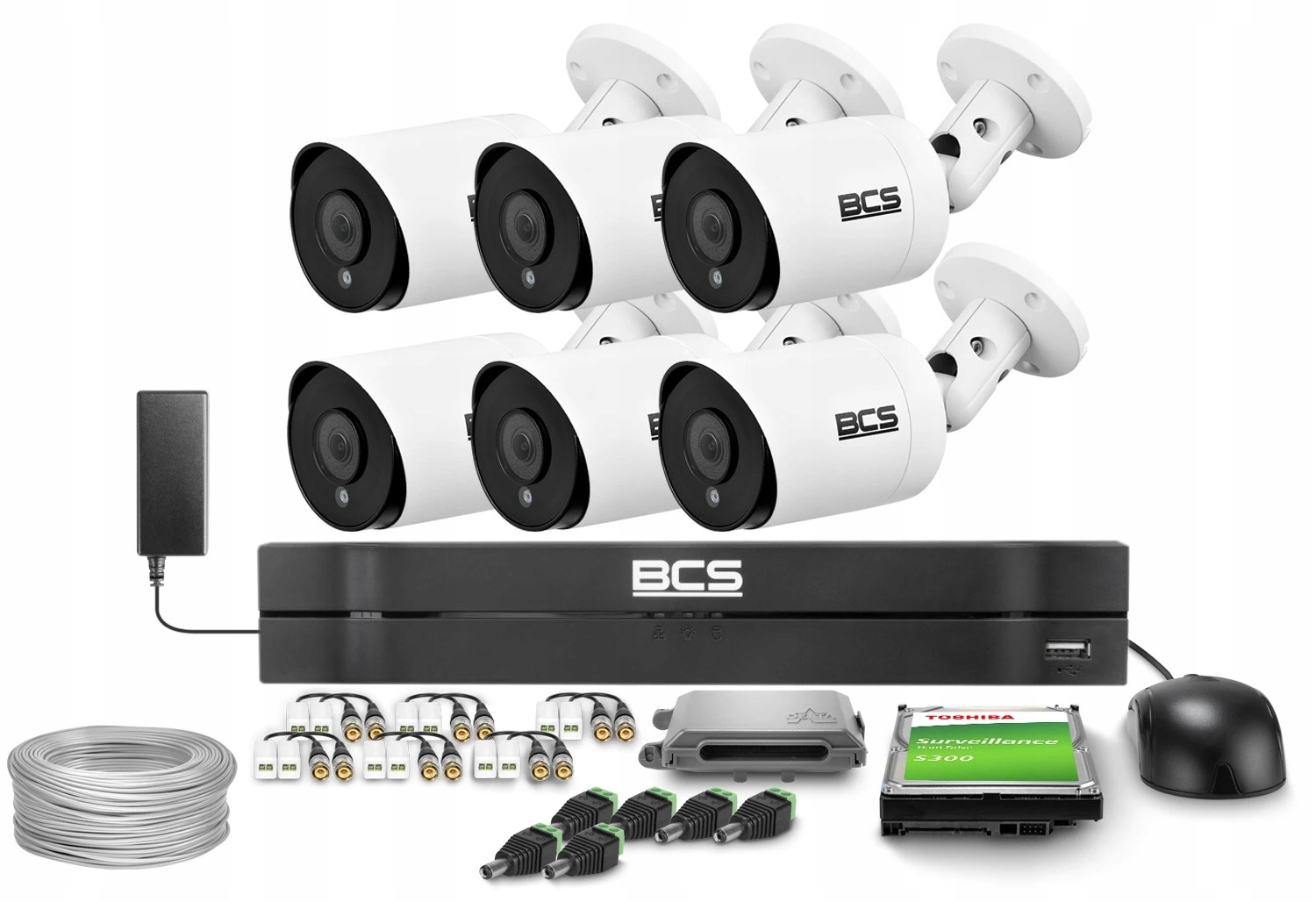 Zestaw monitoringu domu firmy kamery 6x BCS-TA15FR4 5MPx 3.6 mm