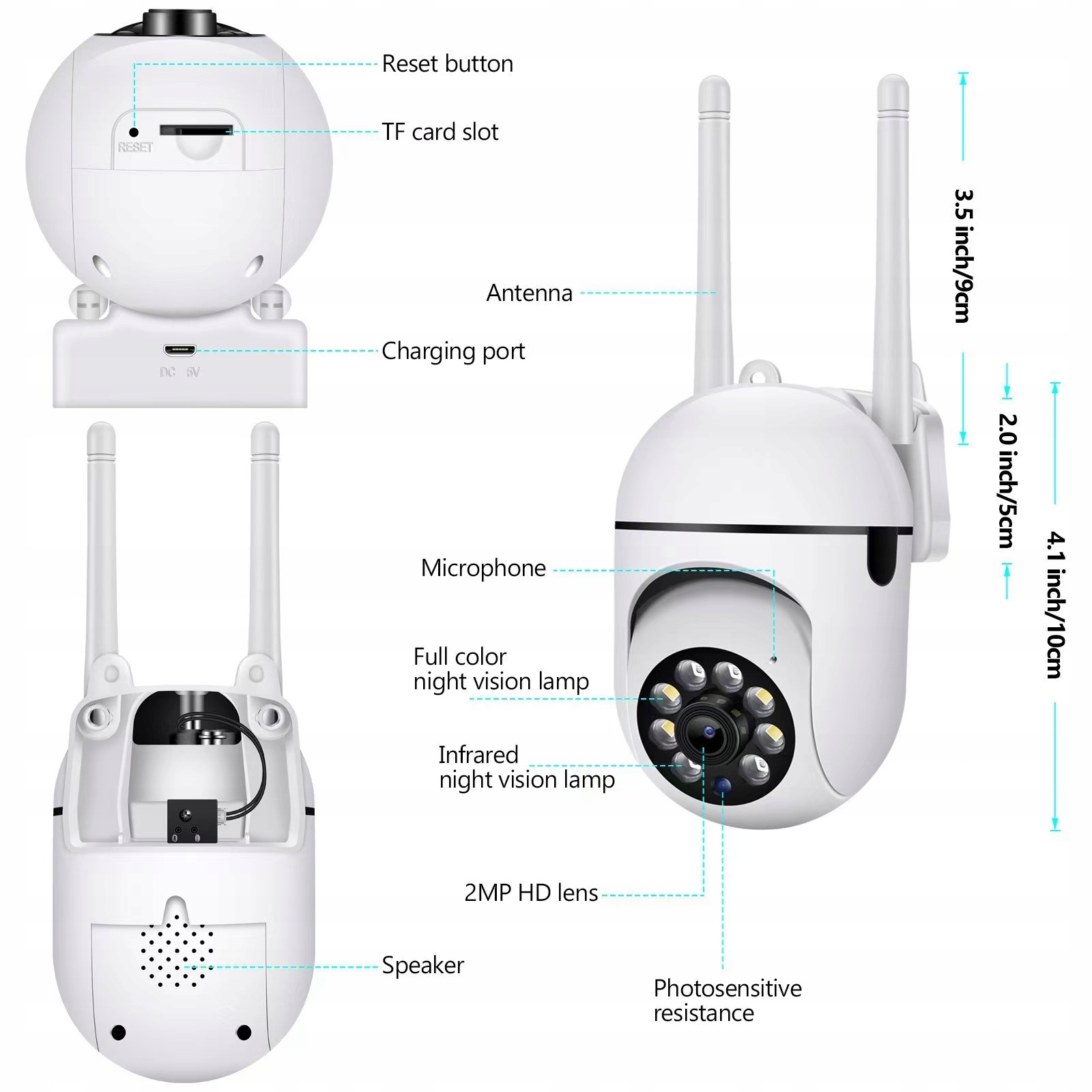 Kamera obrotowa WIFI 4K 8MPX z autotrackingiem i kolorowym obrazem w nocy - obrazek 4