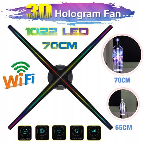Wyświetlacz led 3D Hologram reklamowy 70cm 1024LE...