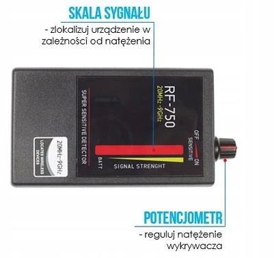 WYKRYWACZ KAMER LOKALIZATORÓW GPS I PODSŁUCHÓW RF-750 - obrazek 3