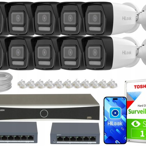 Zestaw do monitoringu domu firma IP 10x IPCAM-B2-3...
