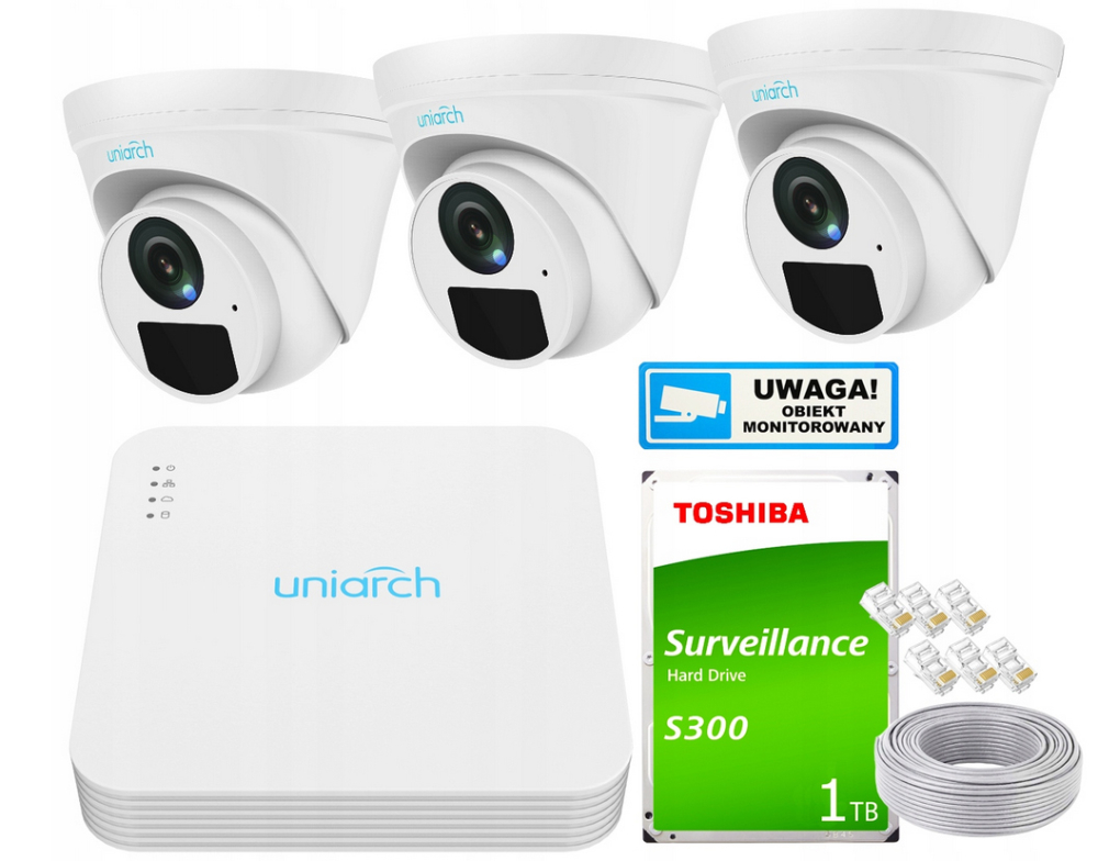 Zestaw monitoringu dom kamera IP 3x IPC-T122-APF28 2MPx IR 30 m
