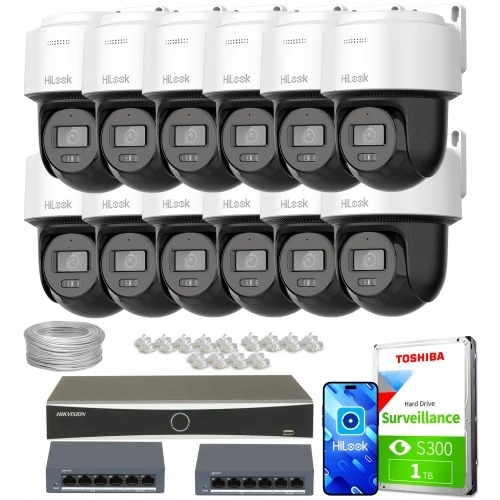 Zestaw monitoringu dom firma kamera 12x PTZ-N4MP-P...