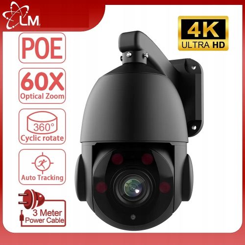 Kamera Obrotowa IP sieciowa 4K 8MPX IR120m 60xZoom Msd128GB AUDIO