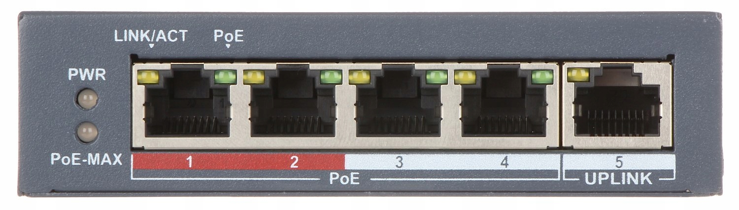 SWITCH POE DS-3E0105P-E(B) 4-PORTOWY Hikvision - obrazek 3