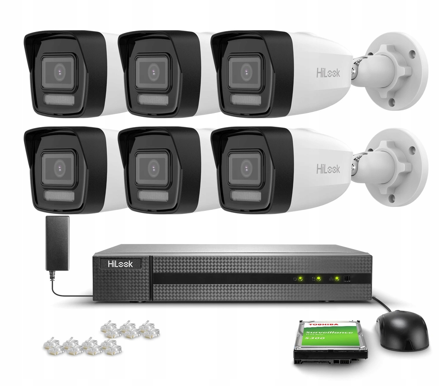 Zestaw do monitoringu dom 6x IPCAM-B2-30DL FullHD PoE Hybrid Light 20/30m