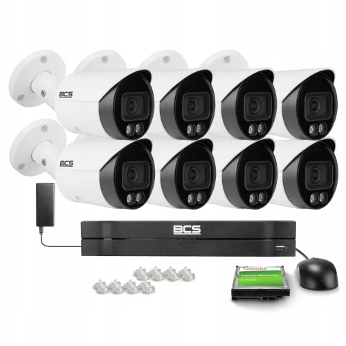 Zestaw monitoringu dom firma 8x BCS-L-TIP18FCR3L3-...