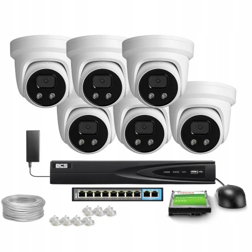 Zestaw monitoringu domu firmy kamery 6x BCS-V-EIP2...