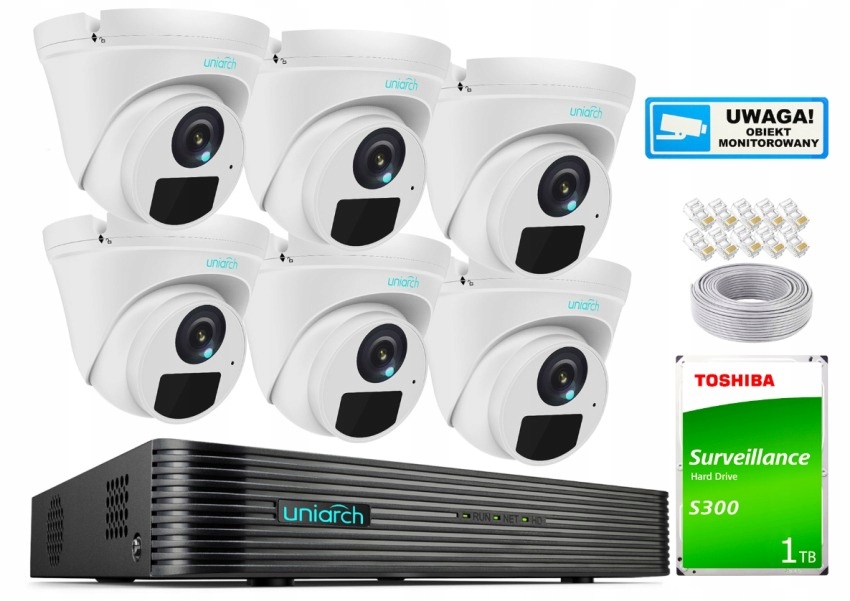 Zestaw monitoringu dom kamera IP 6x IPC-T124-APF28 4 Mpx IR 30 m