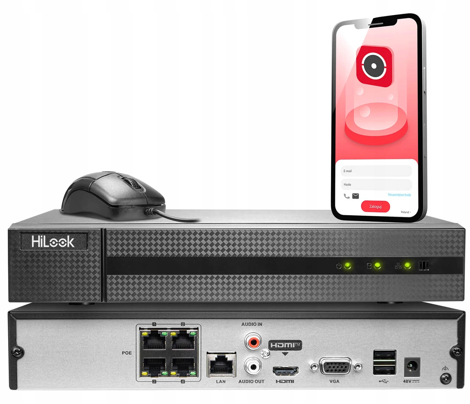 Zestaw do monitoringu HiLook NVR-4CH-4MP/4P + IPCAM-T4-30DL-BL (4x)+1TB - obrazek 3
