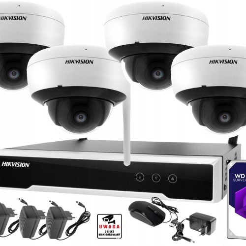 Zestaw Kamer IP wifi 4mpx do monitoringu Hikvision