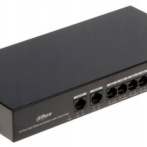 SWITCH POE PFS3010-8ET-65 8-PORTOWY DAHUA