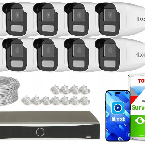 Zestaw do monitoringu firmy 10x IPCAM-B4-30DL 4MPx...