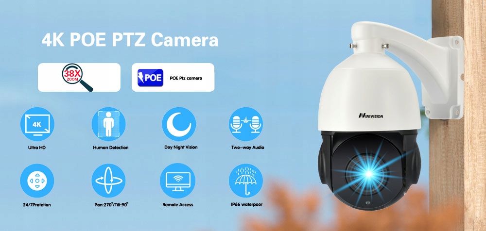 Kamera Obrotowa IP sieciowa 5MPX IR180m 38x ZOOM G-VISION.PL - obrazek 2