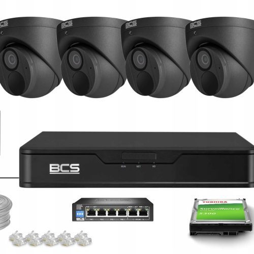 Zestaw monitoringu dom firma 4x BCS-P-EIP28FWR3-AI...