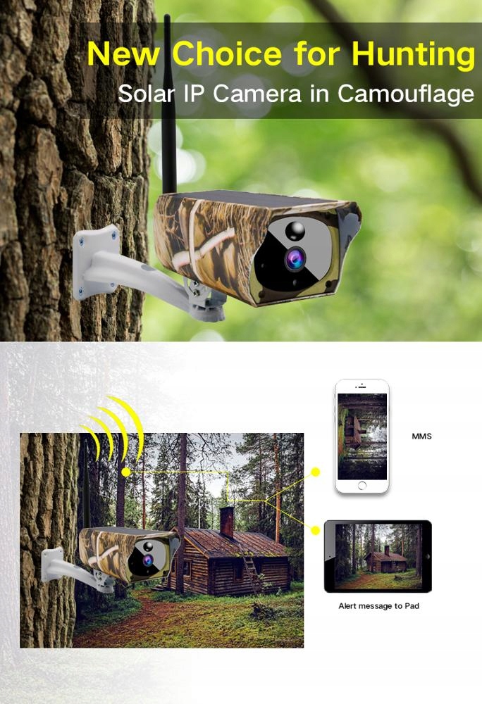 Kamera wifi z panelem solarnym i bateriami 1080p - obrazek 4