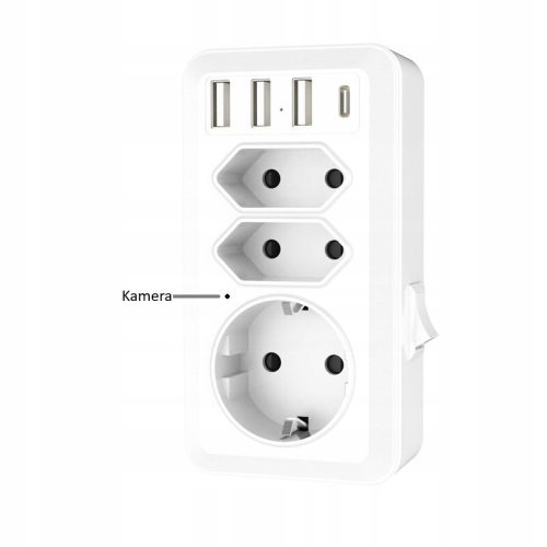 KAMERA SZPIEGOWSKA W GNIAZDKU 4K ULTRA HD NOKTOWIZ...