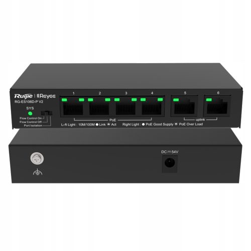 SWITCH RG-ES106D-P V2 6-portowy przełącznik niez...
