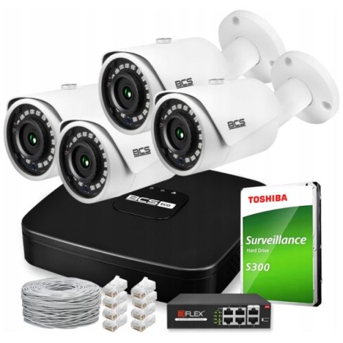 Zestaw do monitoringu dom kamera IP 4x BCS-L-TIP14...
